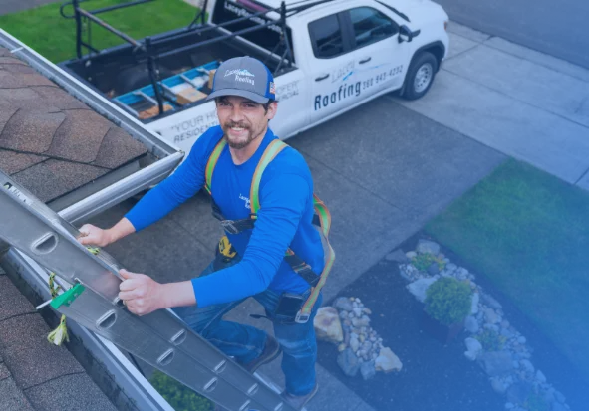 Parker Climbing a Ladder